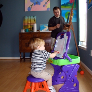 Darian and Dad Painting