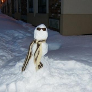 Florida Girl makes snowman